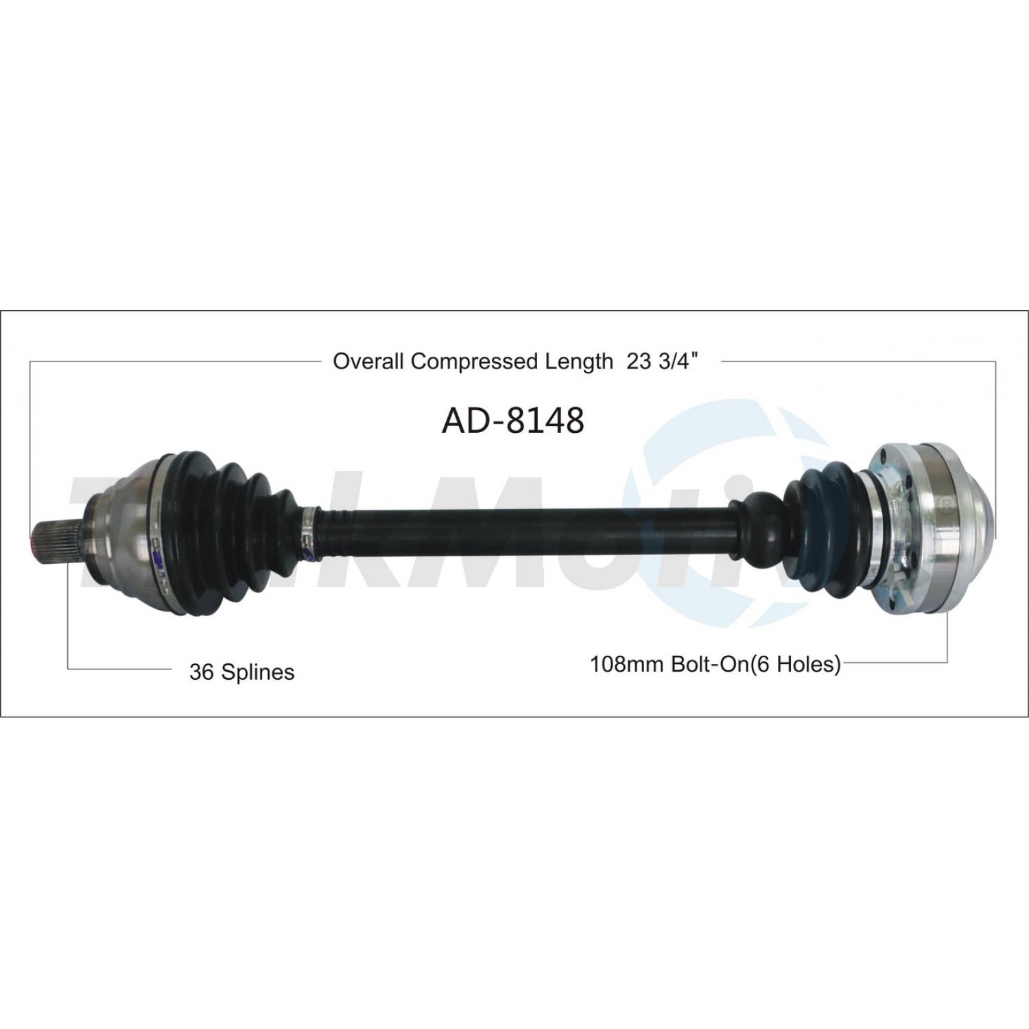 TrakMotive AD8148 - CV Axle Shaft TrakMotive AD8148 CV Axle Shaft product image 1 of 3