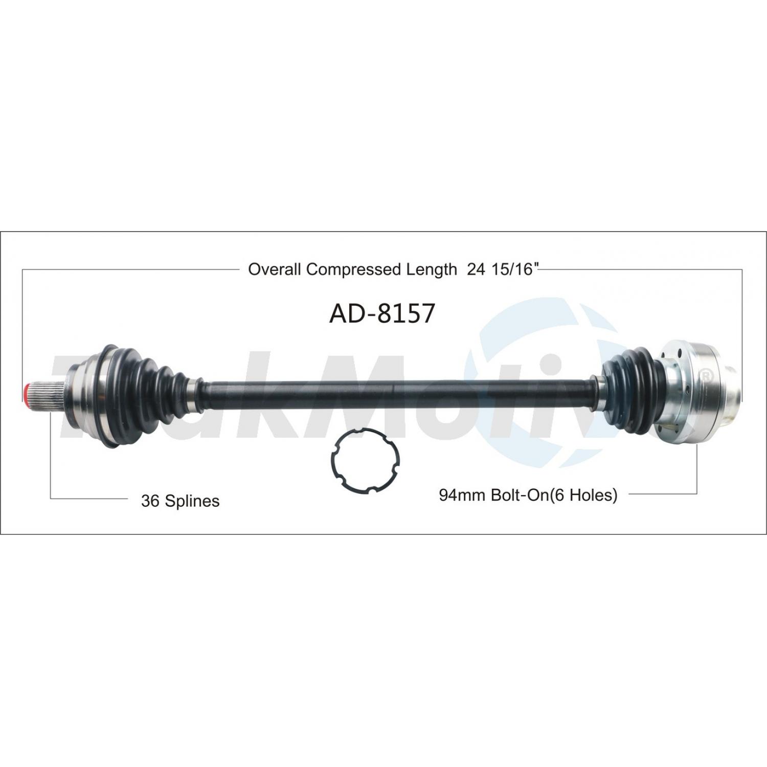 TrakMotive AD8157 CV Axle Shaft product image 1 of 3