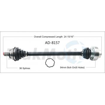2018 Audi S3 CV Axle Shaft Rear Right TrakMotive AD8157 image 1 of 3