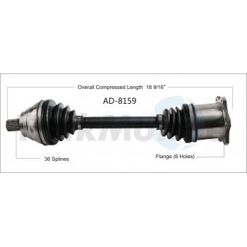 2016 Audi A3 CV Axle Shaft Front Left TrakMotive AD8159 image 1 of 3