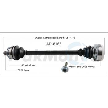 2004 Audi A6 Quattro CV Axle Shaft Rear Left TrakMotive AD8163 image 1 of 3