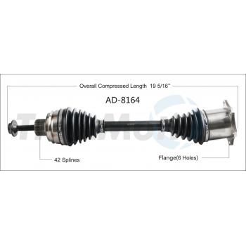 2011 Audi Q5 CV Axle Shaft Front Left TrakMotive AD8164 image 1 of 3