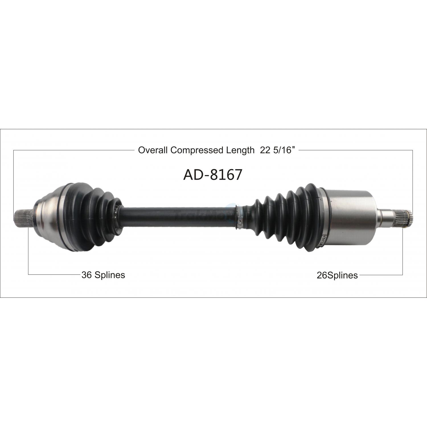 TrakMotive AD8167 - CV Axle Shaft TrakMotive AD8167 CV Axle Shaft product image 1 of 3