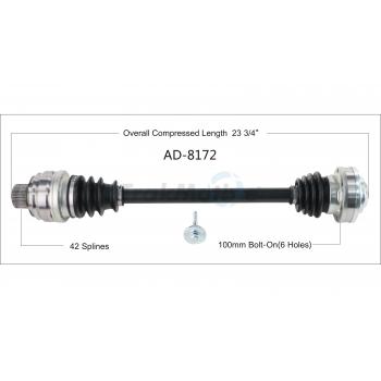 2016 Audi allroad CV Axle Shaft Rear Left TrakMotive AD8172 image 1 of 3