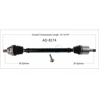 2006 Audi TT CV Axle Shaft Front Right TrakMotive AD8174 image 1 of 3