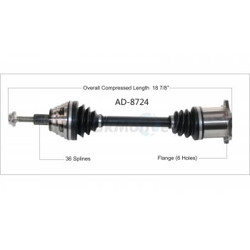 2012 Audi A3 CV Axle Shaft Front Left TrakMotive AD8724 image 1 of 3