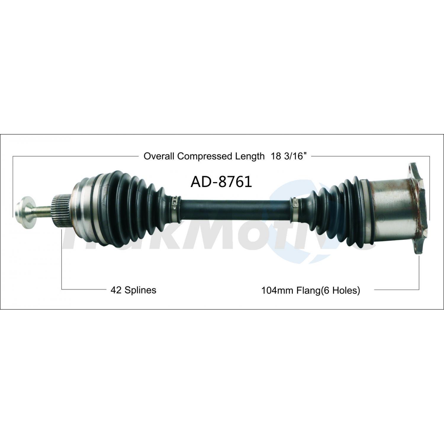 TrakMotive AD8761 - CV Axle Shaft TrakMotive AD8761 CV Axle Shaft product image 1 of 3