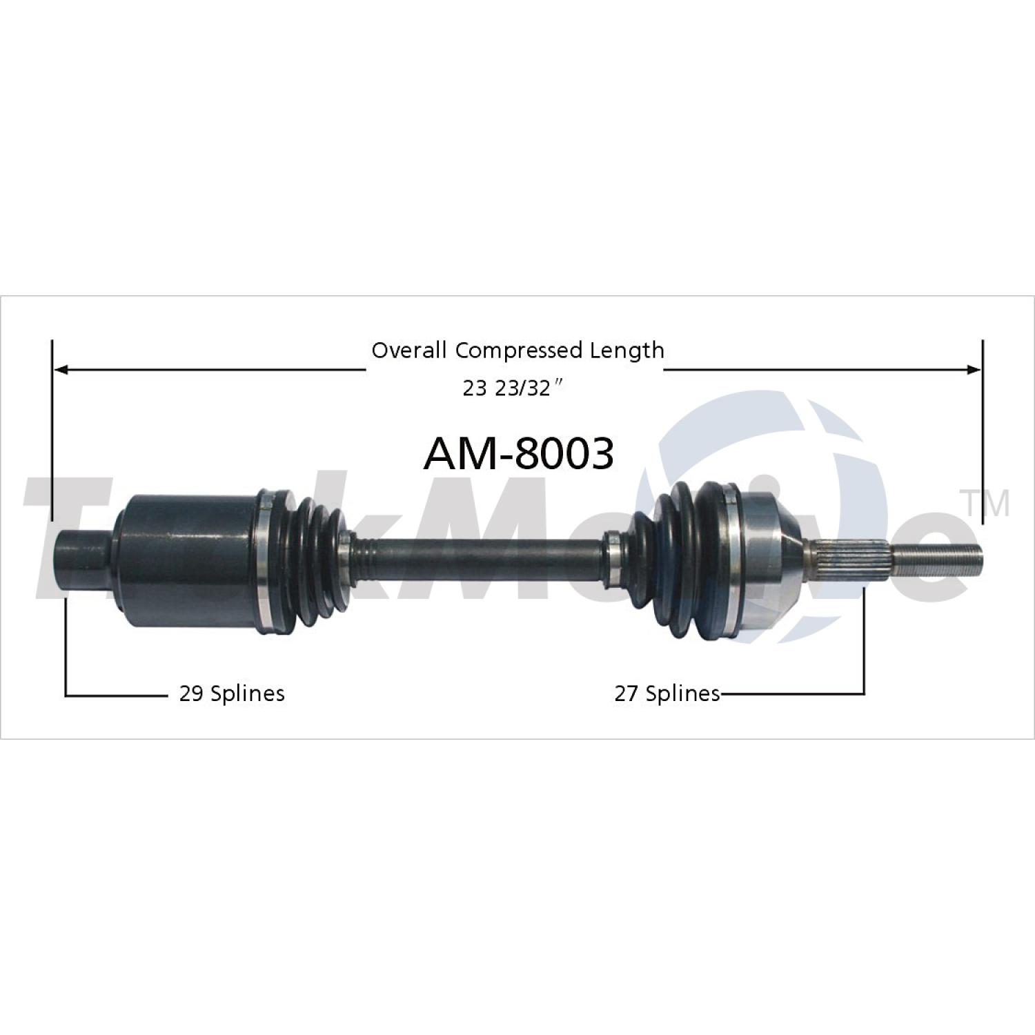TrakMotive AM8003 - CV Axle Shaft TrakMotive AM8003 CV Axle Shaft product image 1 of 3