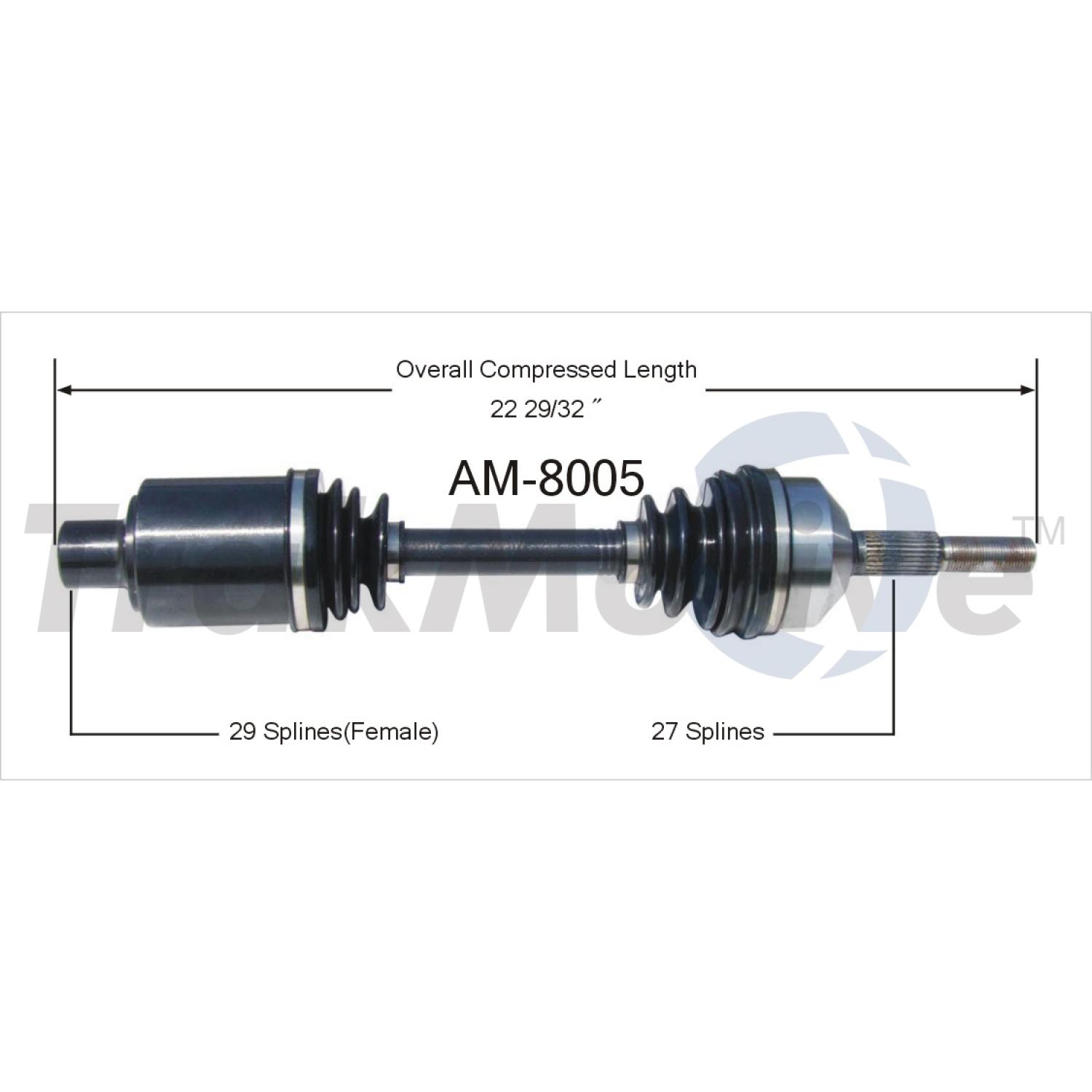TrakMotive AM8005 - CV Axle Shaft TrakMotive AM8005 CV Axle Shaft product image 1 of 3