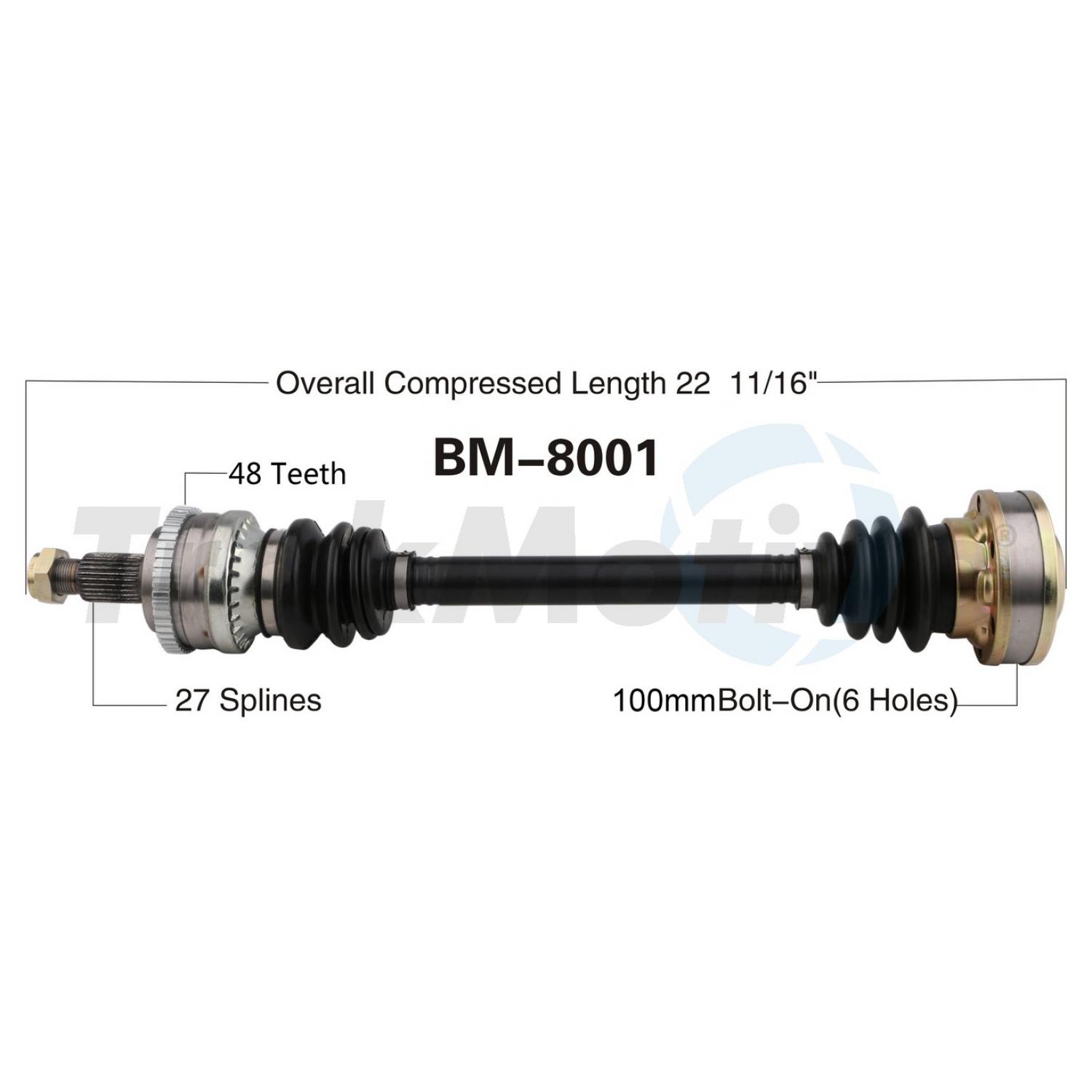 TrakMotive BM8001 CV Axle Shaft product image 1 of 3