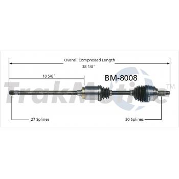 2004 BMW X5 CV Axle Shaft Front Right TrakMotive BM8008 image 1 of 3