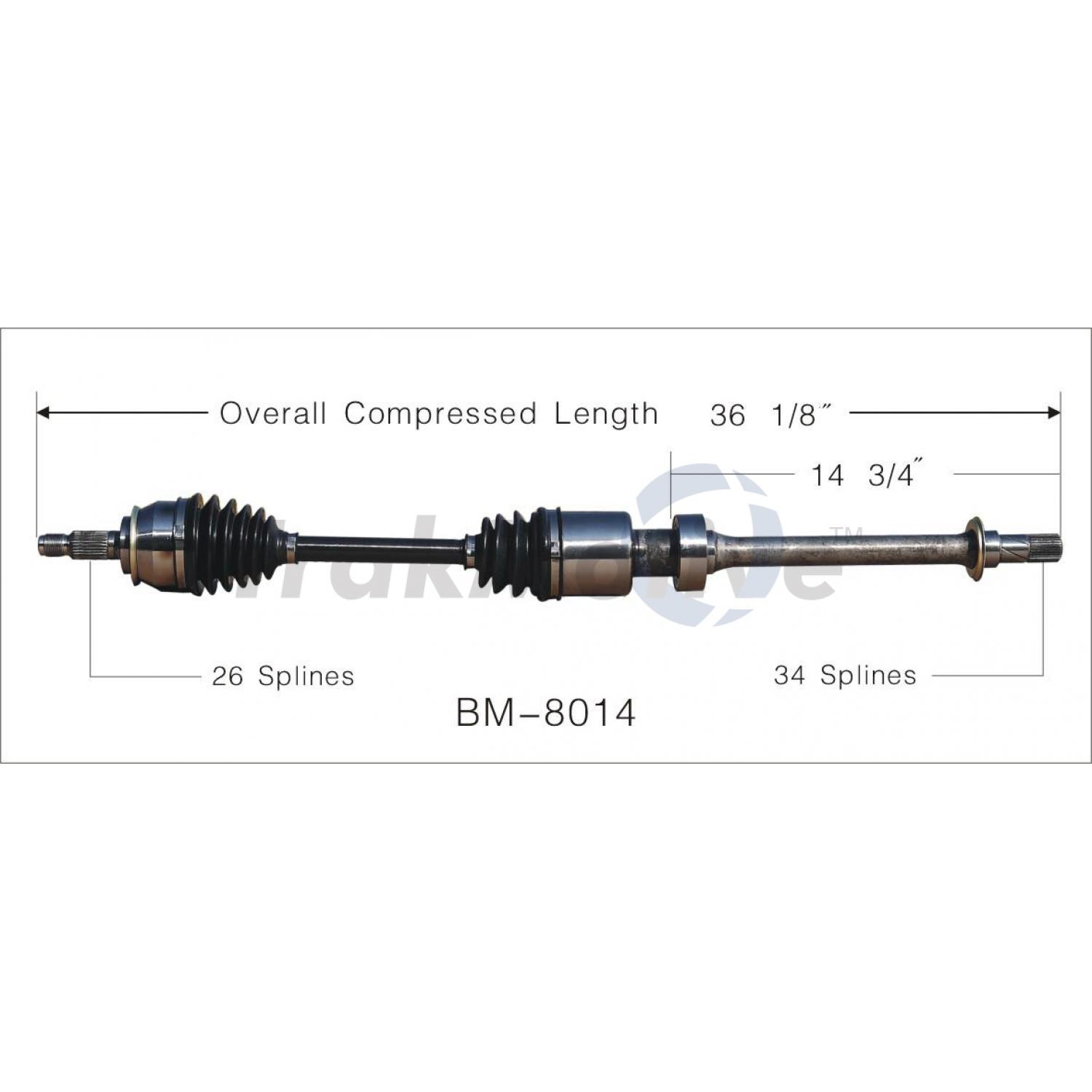TrakMotive BM8014 - CV Axle Shaft TrakMotive BM8014 CV Axle Shaft product image 1 of 3