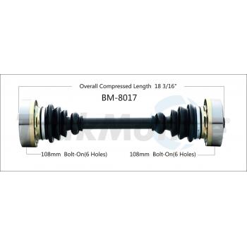 1993 BMW 535i CV Axle Shaft Rear Right TrakMotive BM8017 image 1 of 3