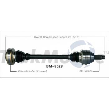 2004 BMW X5 CV Axle Shaft Rear Left TrakMotive BM8028 image 1 of 3