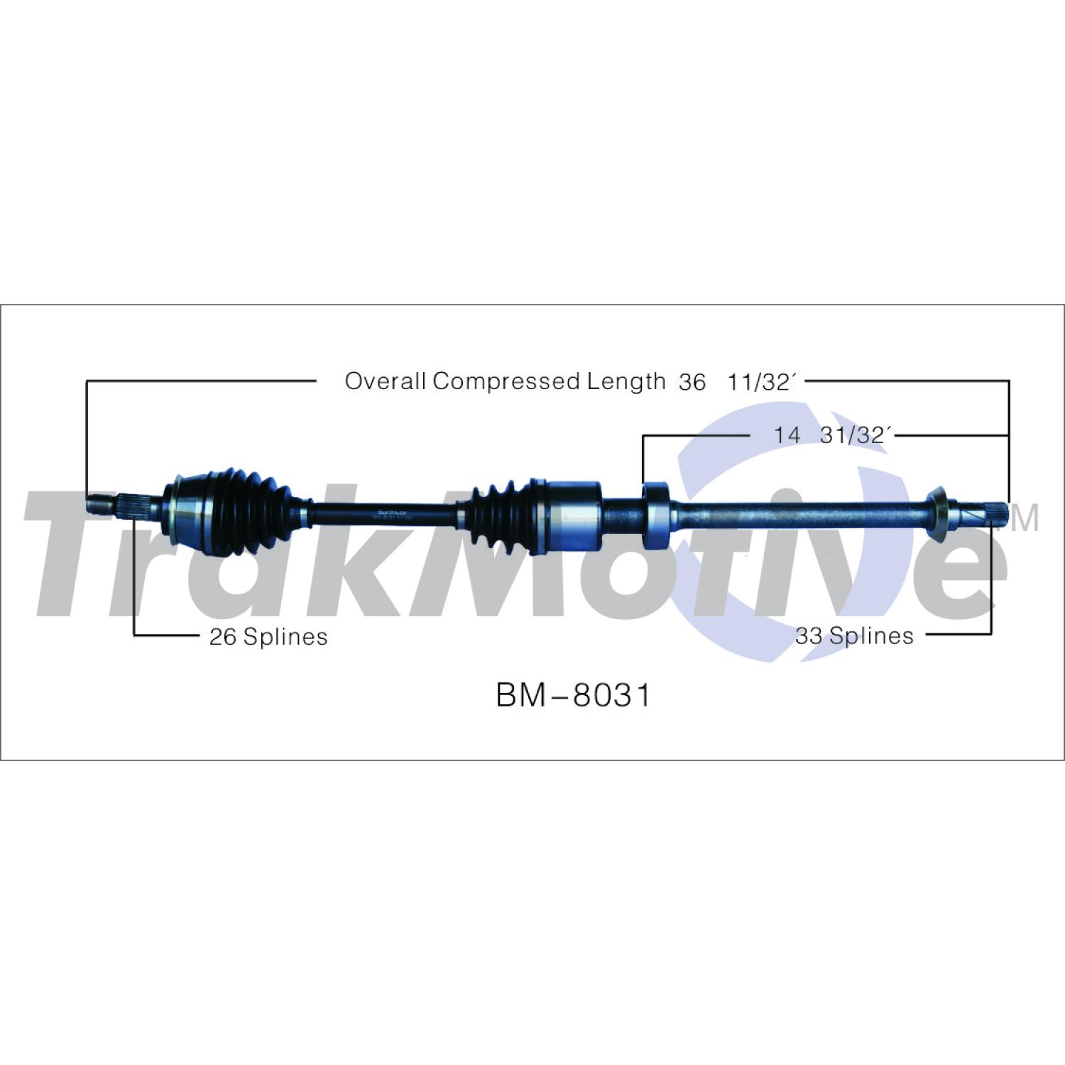 TrakMotive BM8031 CV Axle Shaft product image 1 of 3