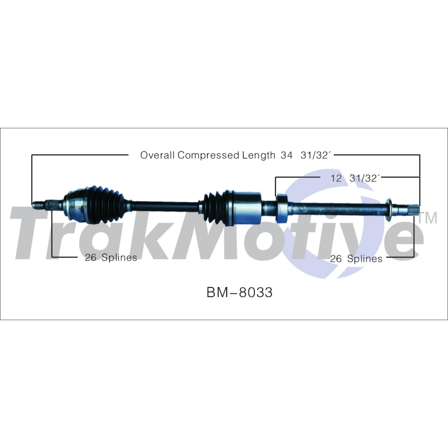 TrakMotive BM8033 - CV Axle Shaft TrakMotive BM8033 CV Axle Shaft product image 1 of 3