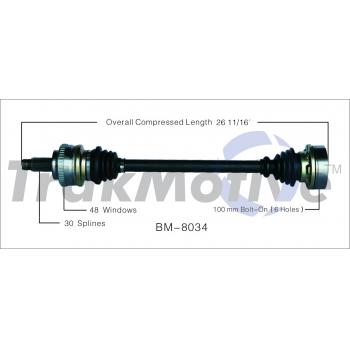 2005 BMW 330i CV Axle Shaft Rear Right TrakMotive BM8034 image 1 of 3