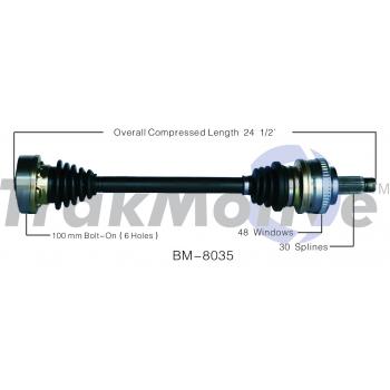 2005 BMW 330i CV Axle Shaft Rear Left TrakMotive BM8035 image 1 of 3