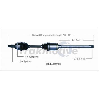 2008 BMW 335xi CV Axle Shaft