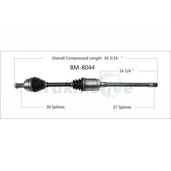 2009 BMW X3 CV Axle Shaft Front Right TrakMotive BM8044 image 1 of 3