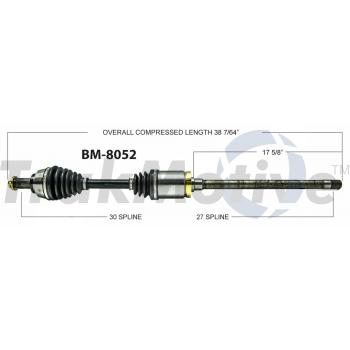 2000 BMW X5 CV Axle Shaft Front Right TrakMotive BM8052 image 1 of 3