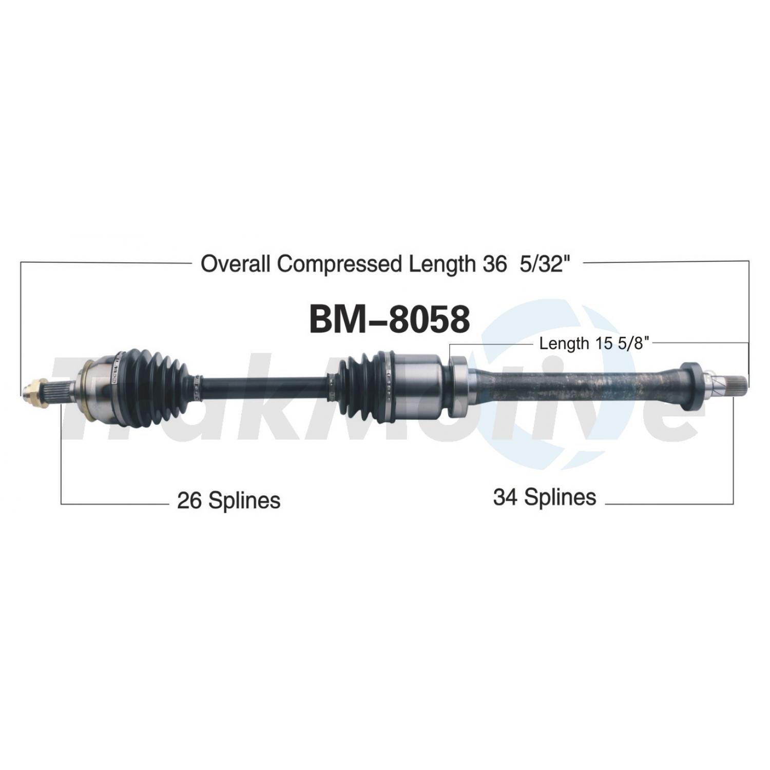 TrakMotive BM8058 - CV Axle Shaft TrakMotive BM8058 CV Axle Shaft product image 1 of 3