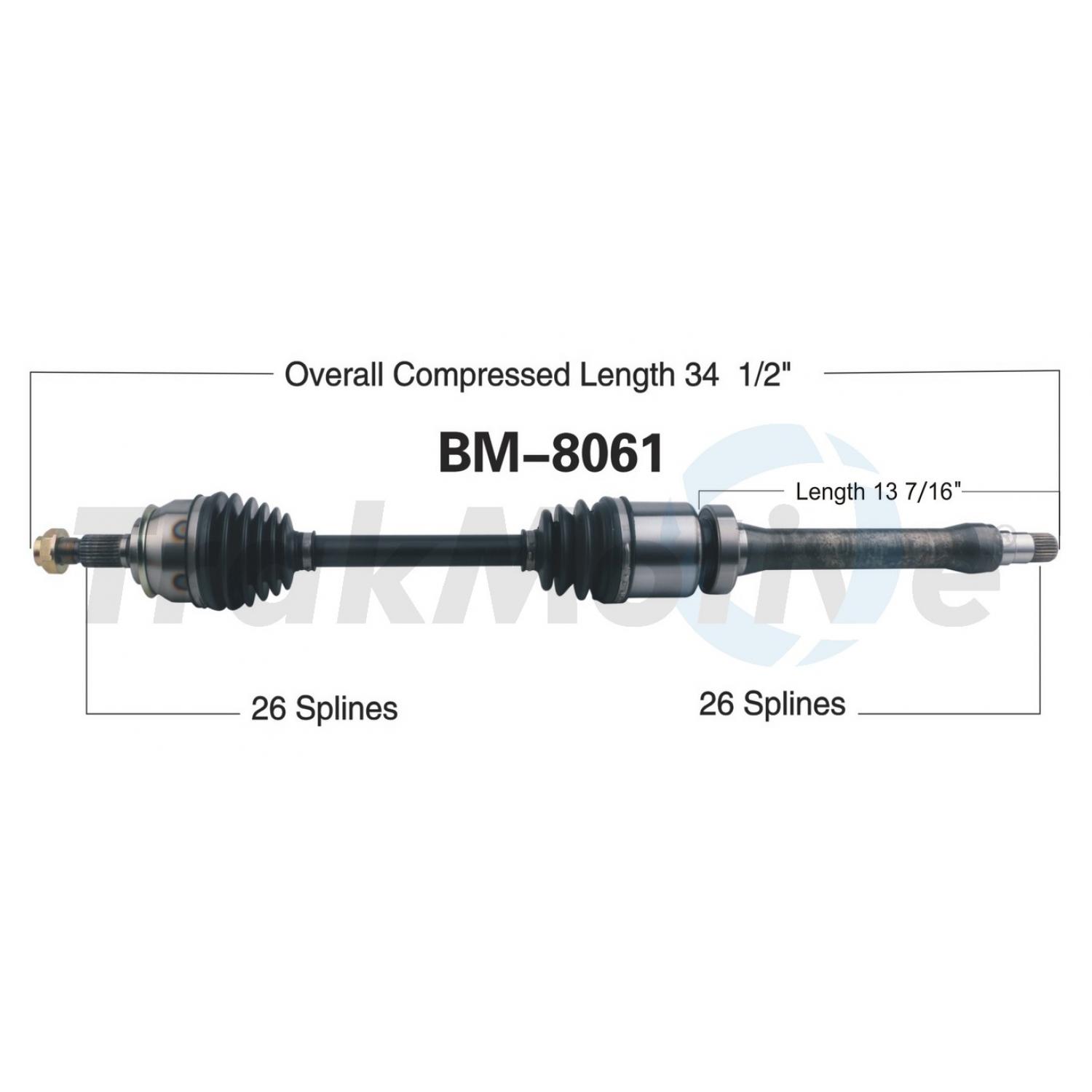 TrakMotive BM8061 - CV Axle Shaft TrakMotive BM8061 CV Axle Shaft product image 1 of 3