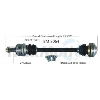 1998 BMW Z3 CV Axle Shaft Rear Left TrakMotive BM8064 image 1 of 3