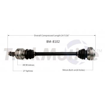 2005 BMW 320i CV Axle Shaft Rear Left TrakMotive BM8102 image 1 of 3