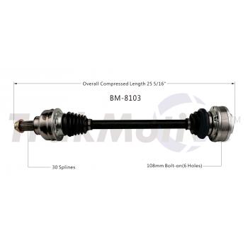 2001 BMW 740i CV Axle Shaft Rear Left TrakMotive BM8103 image 1 of 3