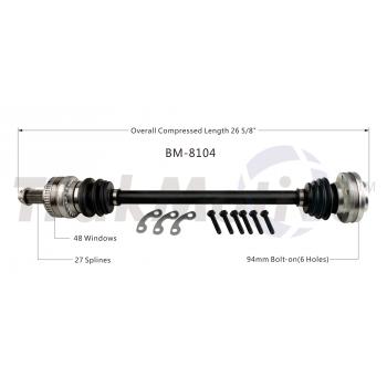 2005 BMW 320i CV Axle Shaft Rear Right TrakMotive BM8104 image 1 of 3