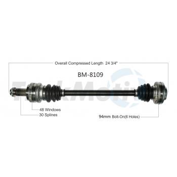 2006 BMW X3 CV Axle Shaft Rear Left TrakMotive BM8109 image 1 of 3