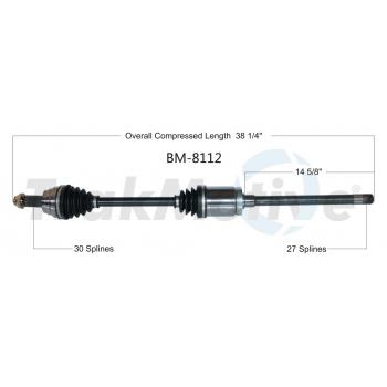 2018 BMW X5 CV Axle Shaft Front Right TrakMotive BM8112 image 1 of 3