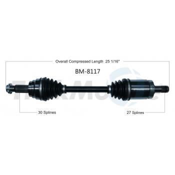 2010 BMW X5 CV Axle Shaft Front Left TrakMotive BM8117 image 1 of 3