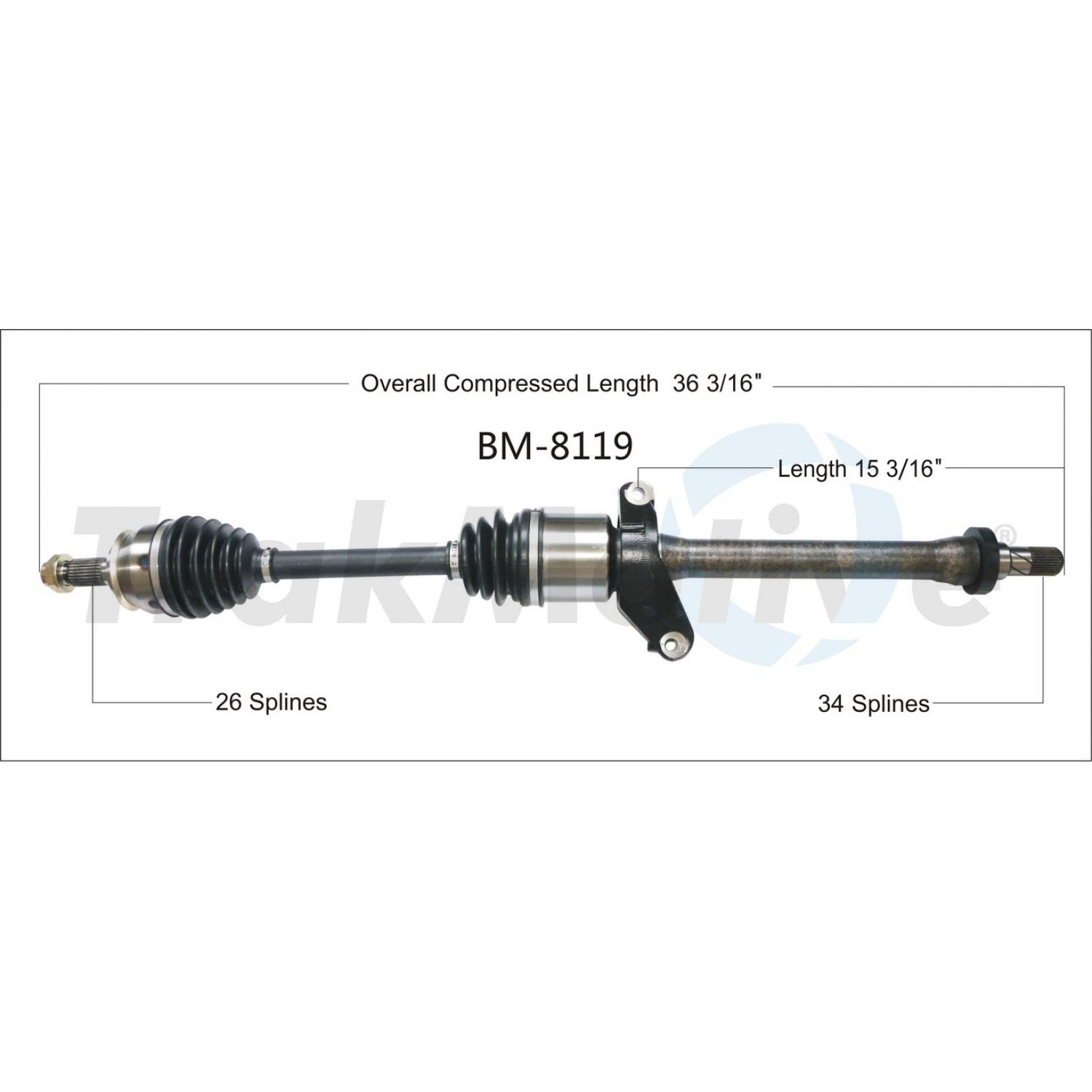 TrakMotive BM8119 - CV Axle Shaft TrakMotive BM8119 CV Axle Shaft product image 1 of 3