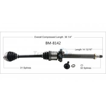 2017 Mini Cooper Clubman CV Axle Shaft Front Right TrakMotive BM8142 image 1 of 3