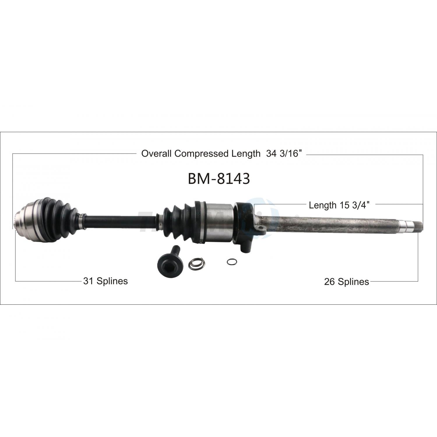 TrakMotive BM8143 - CV Axle Shaft TrakMotive BM8143 CV Axle Shaft product image 1 of 3