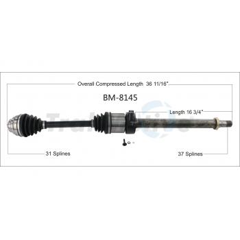 2017 Mini Cooper Clubman CV Axle Shaft Front Right TrakMotive BM8145 image 1 of 3