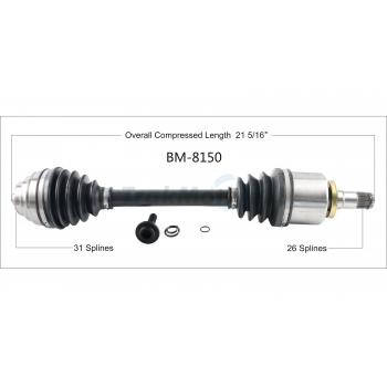 2017 Mini Cooper Clubman CV Axle Shaft Front Left TrakMotive BM8150 image 1 of 3