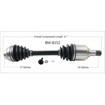 2017 Mini Cooper Clubman CV Axle Shaft Front Left TrakMotive BM8152 image 1 of 3
