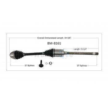 2013 BMW X3 CV Axle Shaft Front Right TrakMotive BM8161 image 1 of 3
