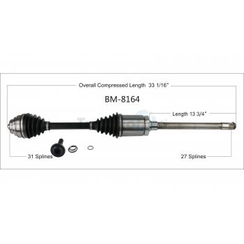 2018 BMW 340i xDrive CV Axle Shaft