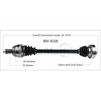 2009 BMW X3 CV Axle Shaft Rear Right TrakMotive BM8168 image 1 of 3