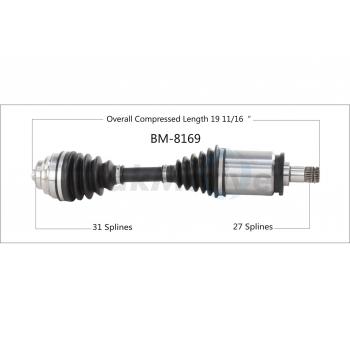 2015 BMW X1 CV Axle Shaft Front Left TrakMotive BM8169 image 1 of 3