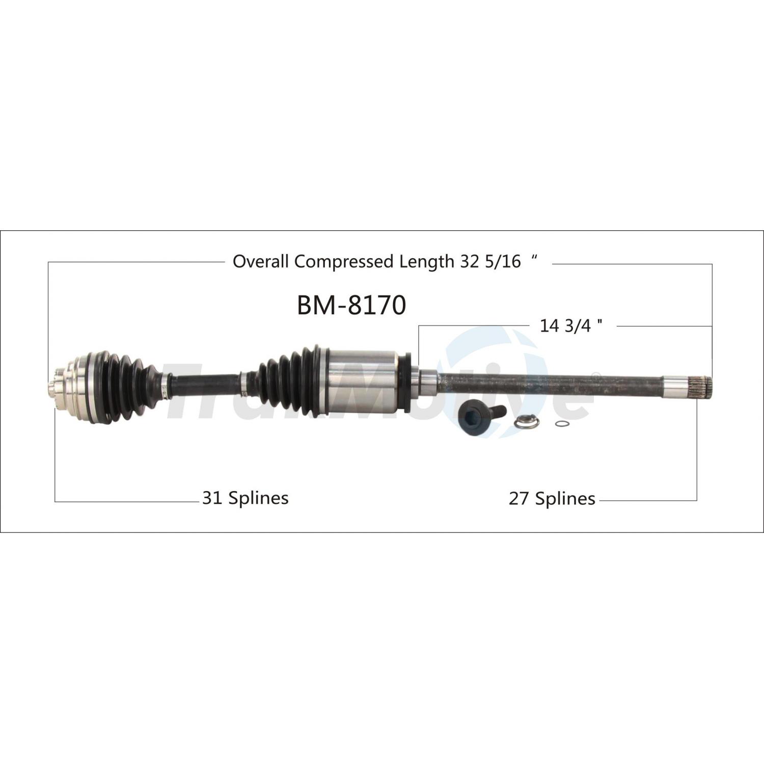 TrakMotive BM8170 - CV Axle Shaft TrakMotive BM8170 CV Axle Shaft product image 1 of 3