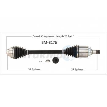 2014 BMW i3 CV Axle Shaft Rear Left TrakMotive BM8176 image 1 of 3