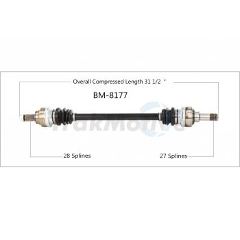 2015 BMW 335i xDrive CV Axle Shaft Rear Right TrakMotive BM8177 image 1 of 3