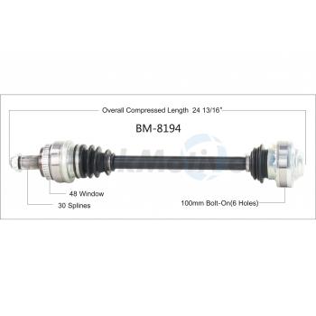 2009 BMW X3 CV Axle Shaft Rear Left TrakMotive BM8194 image 1 of 3