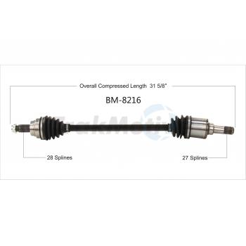2018 BMW 320i CV Axle Shaft Rear Right TrakMotive BM8216 image 1 of 3
