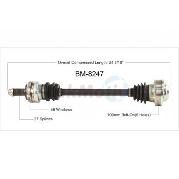 2008 BMW Z4 CV Axle Shaft Rear Left TrakMotive BM8247 image 1 of 3